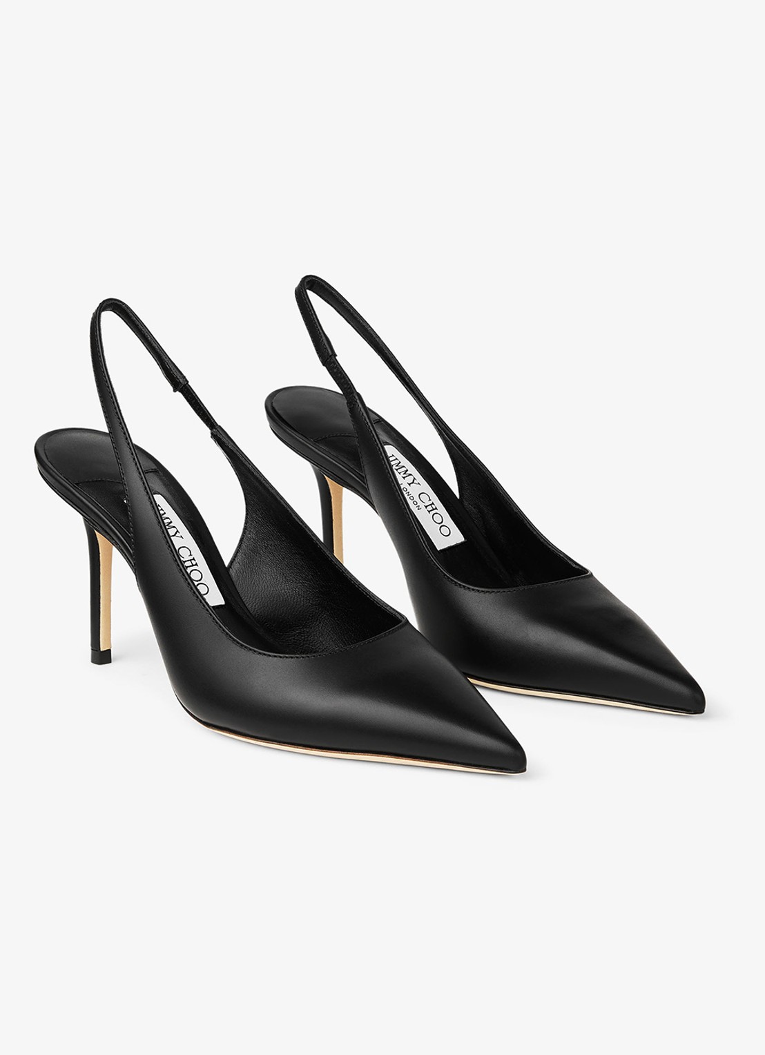 Jimmy Choo Love 85 slingback van kalfsleer - voorkant 4 zwart