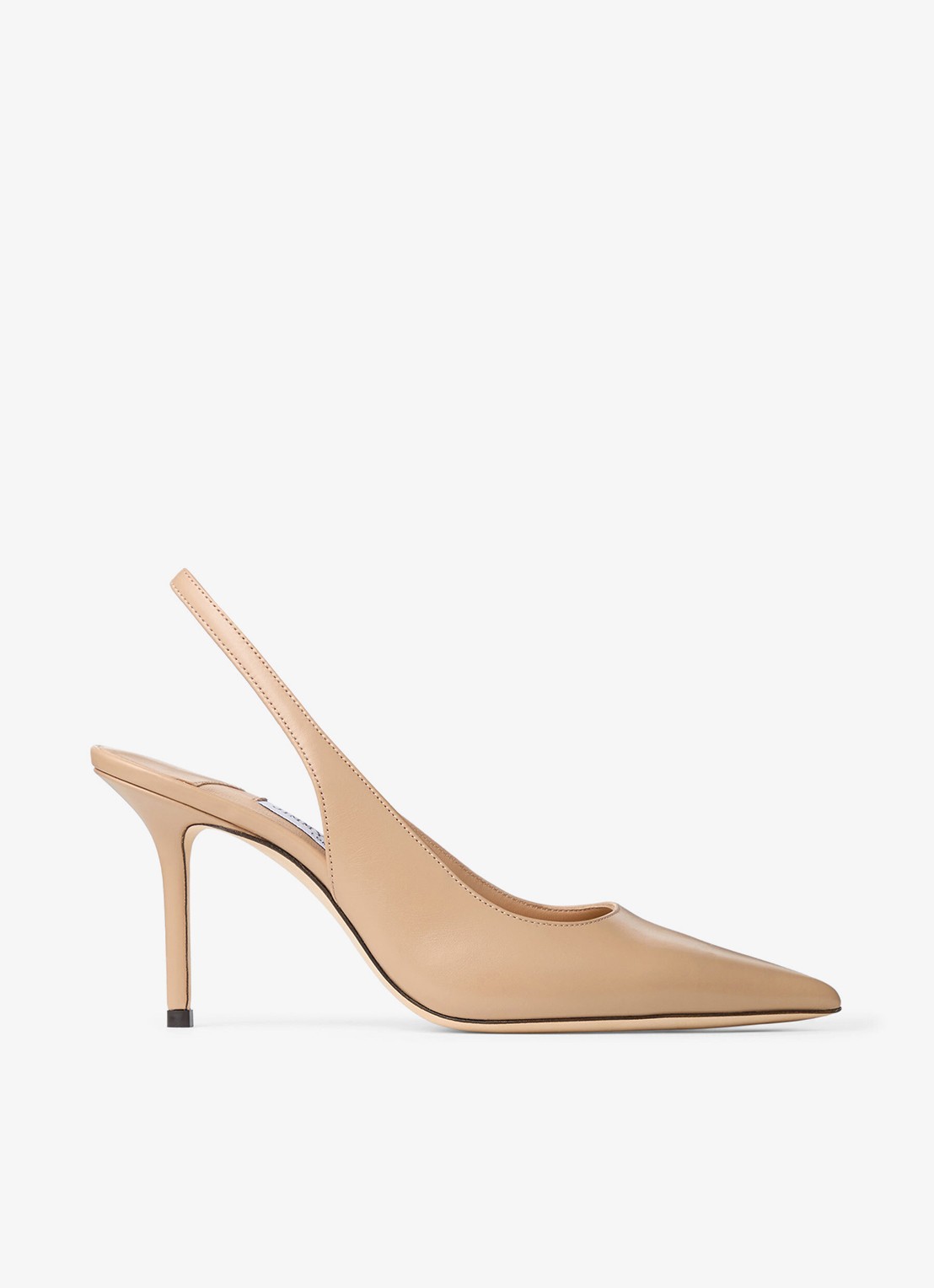 Jimmy Choo Love 85 slingback van kalfsleer - voorkant beige
