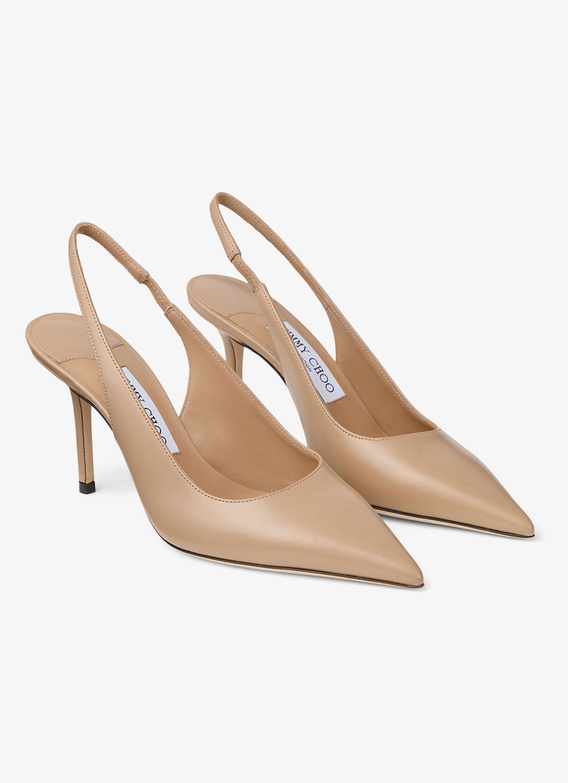 Jimmy Choo Love 85 slingback van kalfsleer - voorkant 2 beige