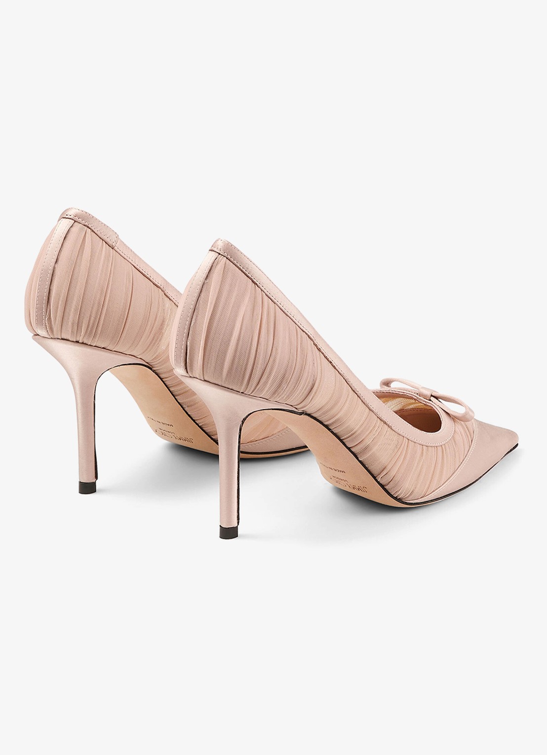 Jimmy Choo Love/Mesh 85 pump van mesh - achterkant 5 oudroze