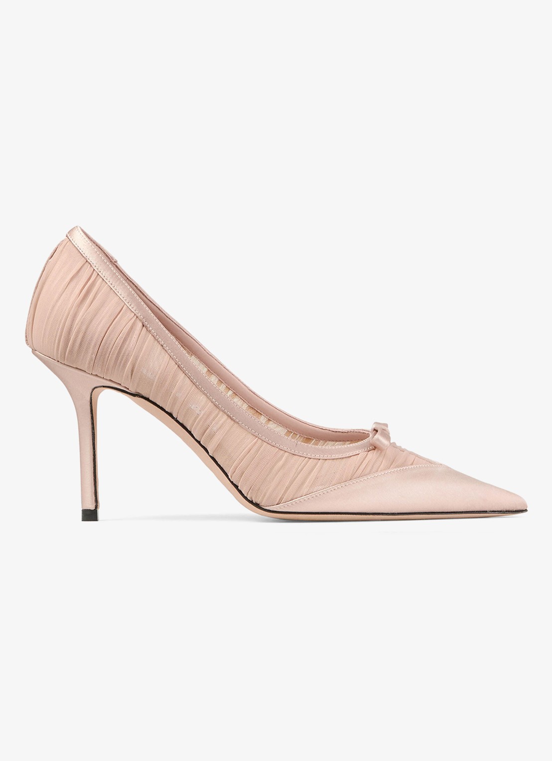 Jimmy Choo Love/Mesh 85 pump van mesh - voorkant oudroze