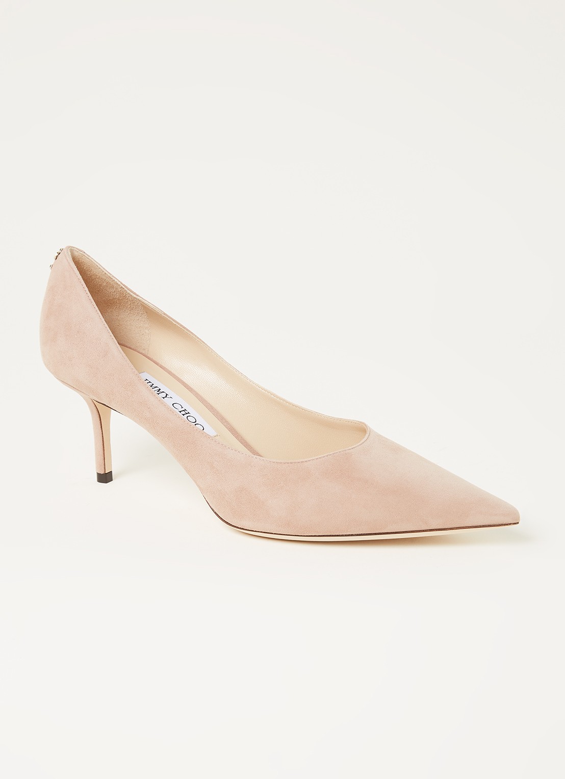 Jimmy Choo Love pump van suède - voorkant oudroze