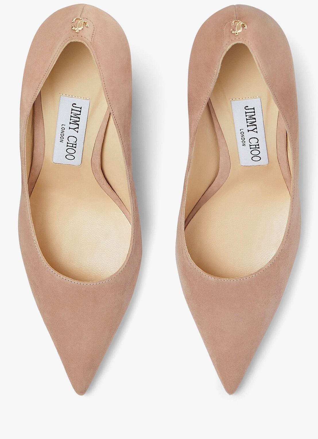 Jimmy Choo Love pump van suède - detail 2 beige