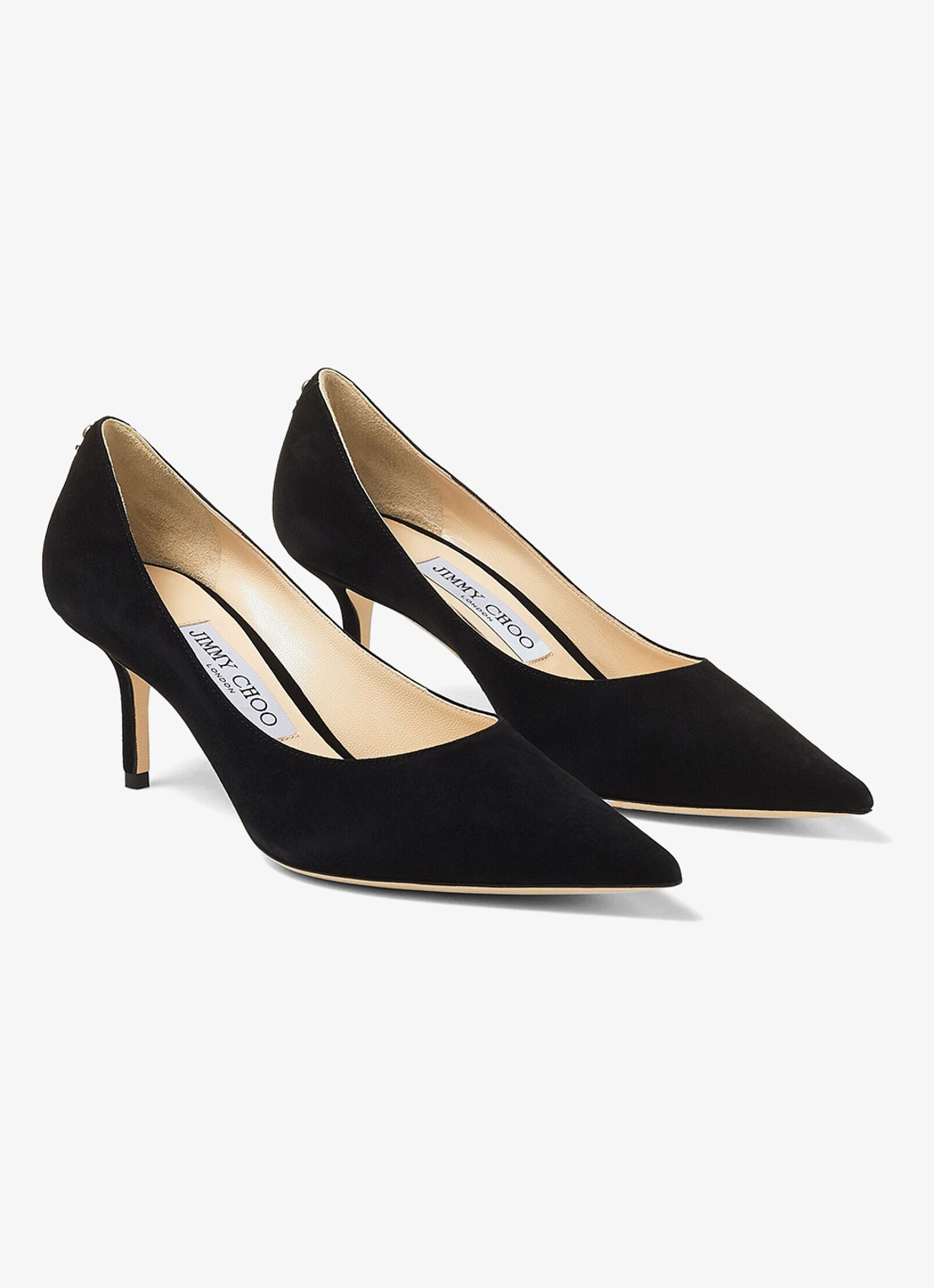 Jimmy Choo Love pump van suède - voorkant 4 zwart