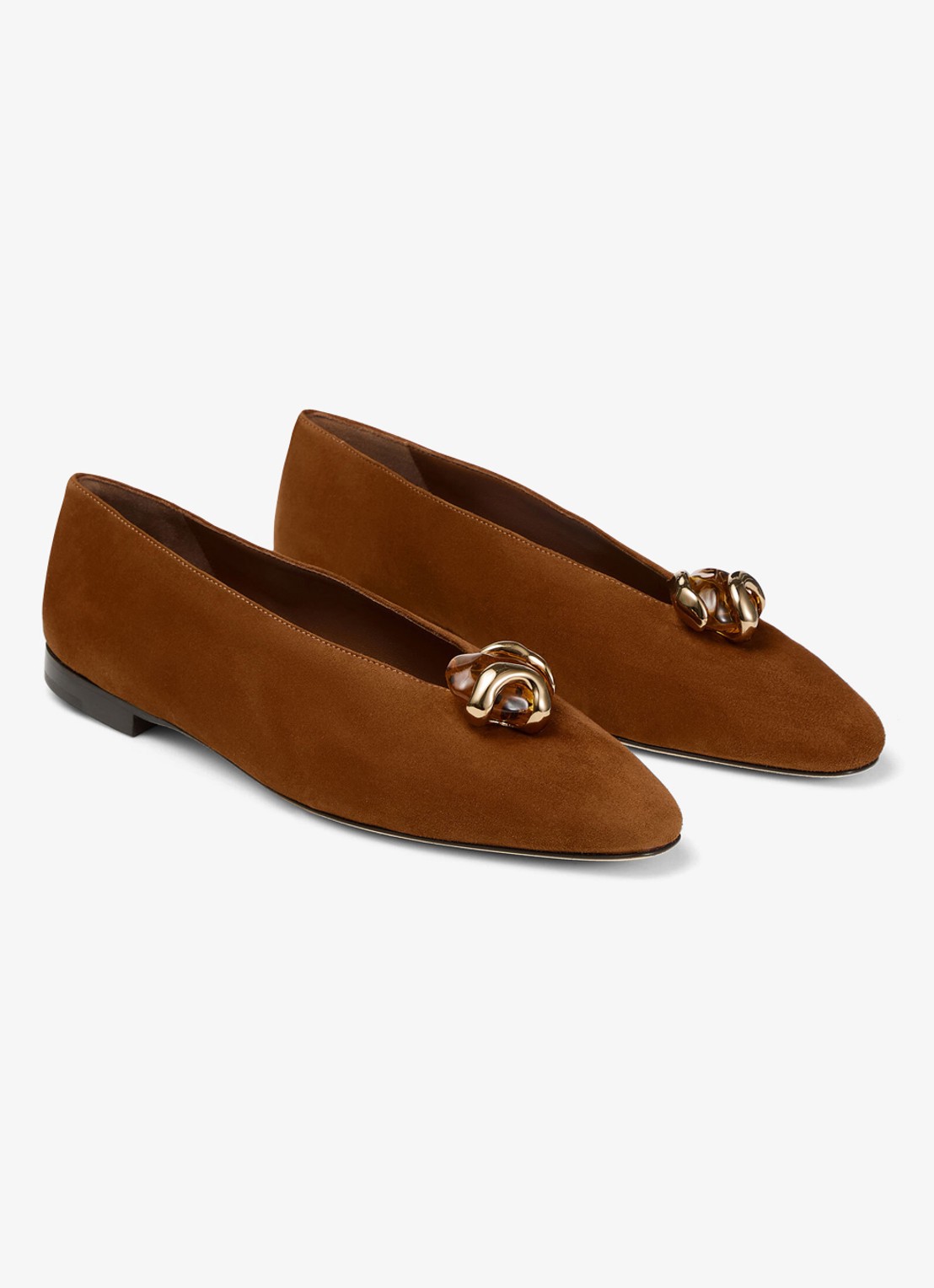 Jimmy Choo Margot ballerina van geitensuède - detail 4 bruin