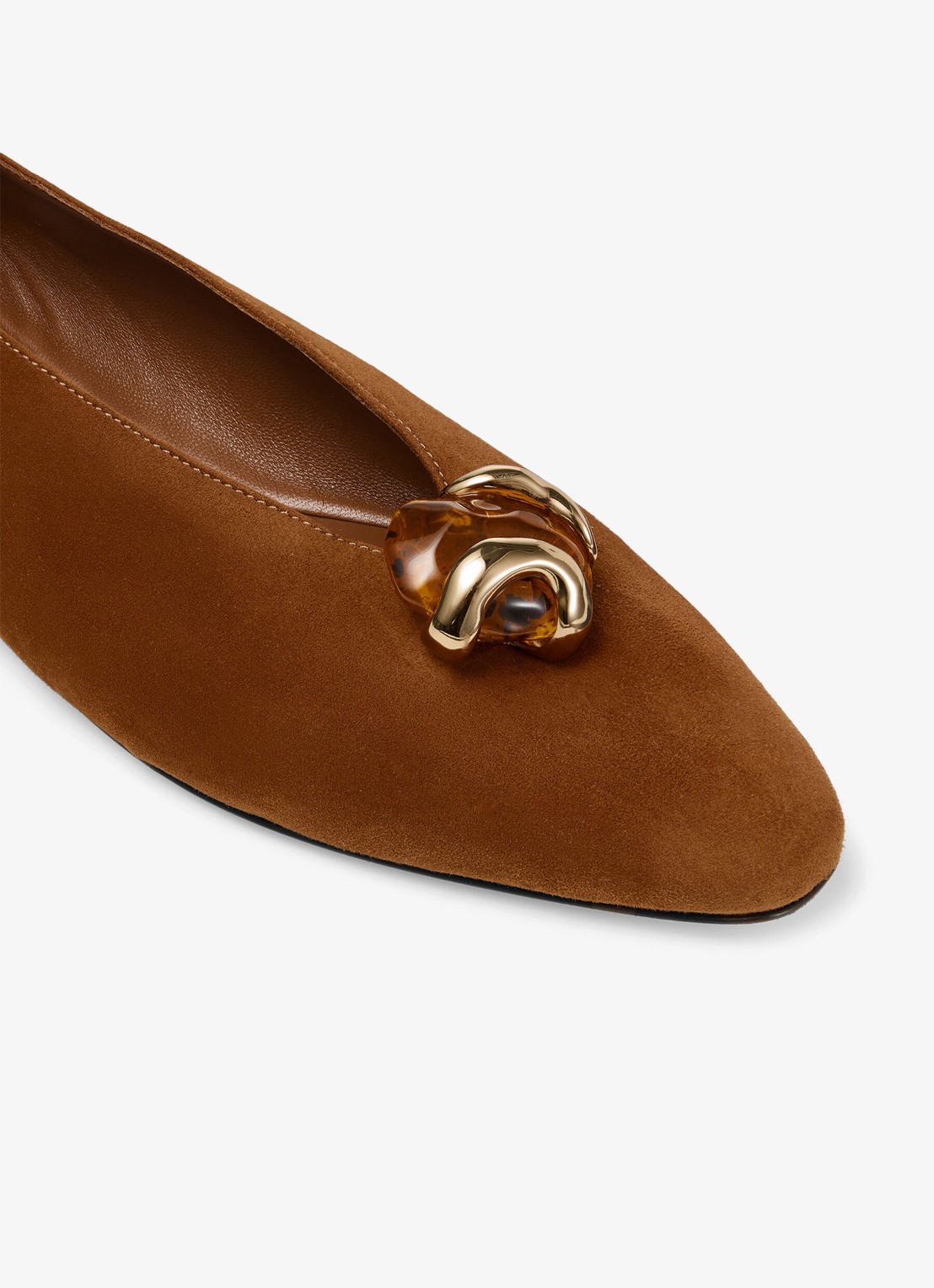 Jimmy Choo Margot ballerina van geitensuède - detail 6 bruin