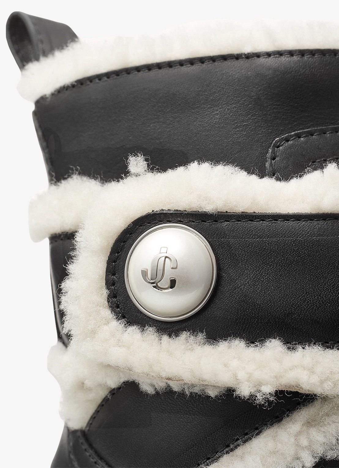 Jimmy Choo Meena enkellaarsje van leer - detail 2 zwart