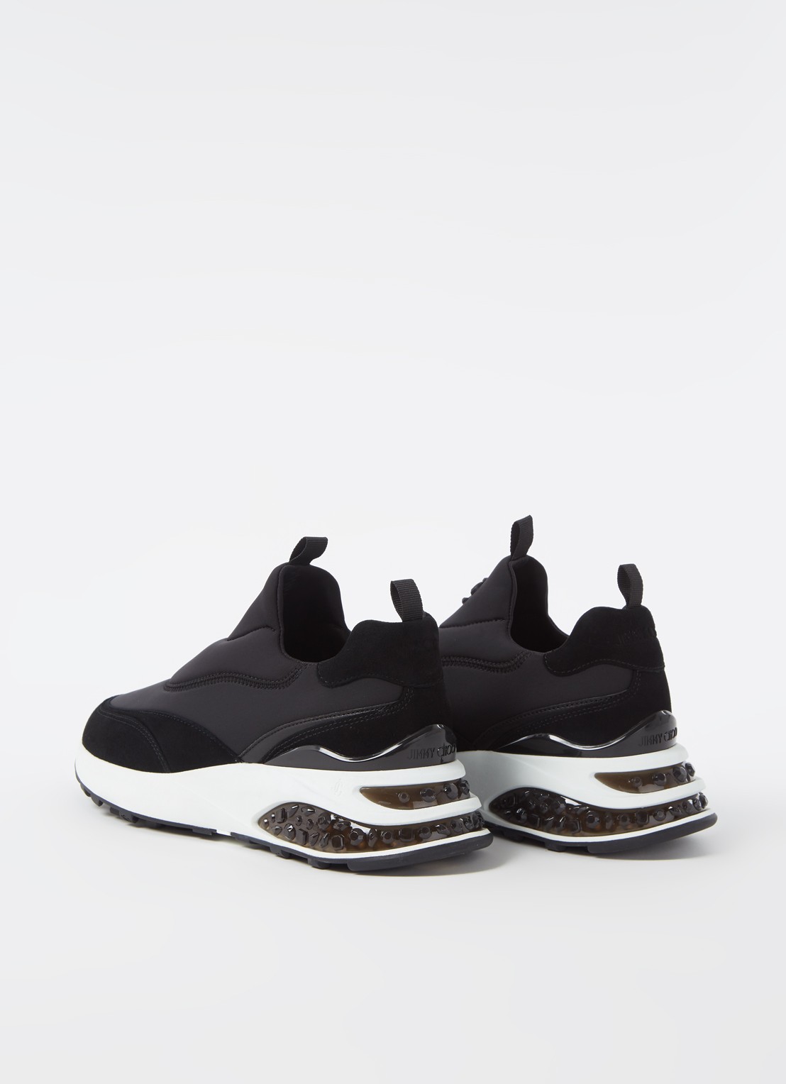 Jimmy Choo Memphis sneaker met suède details - detail 2 zwart