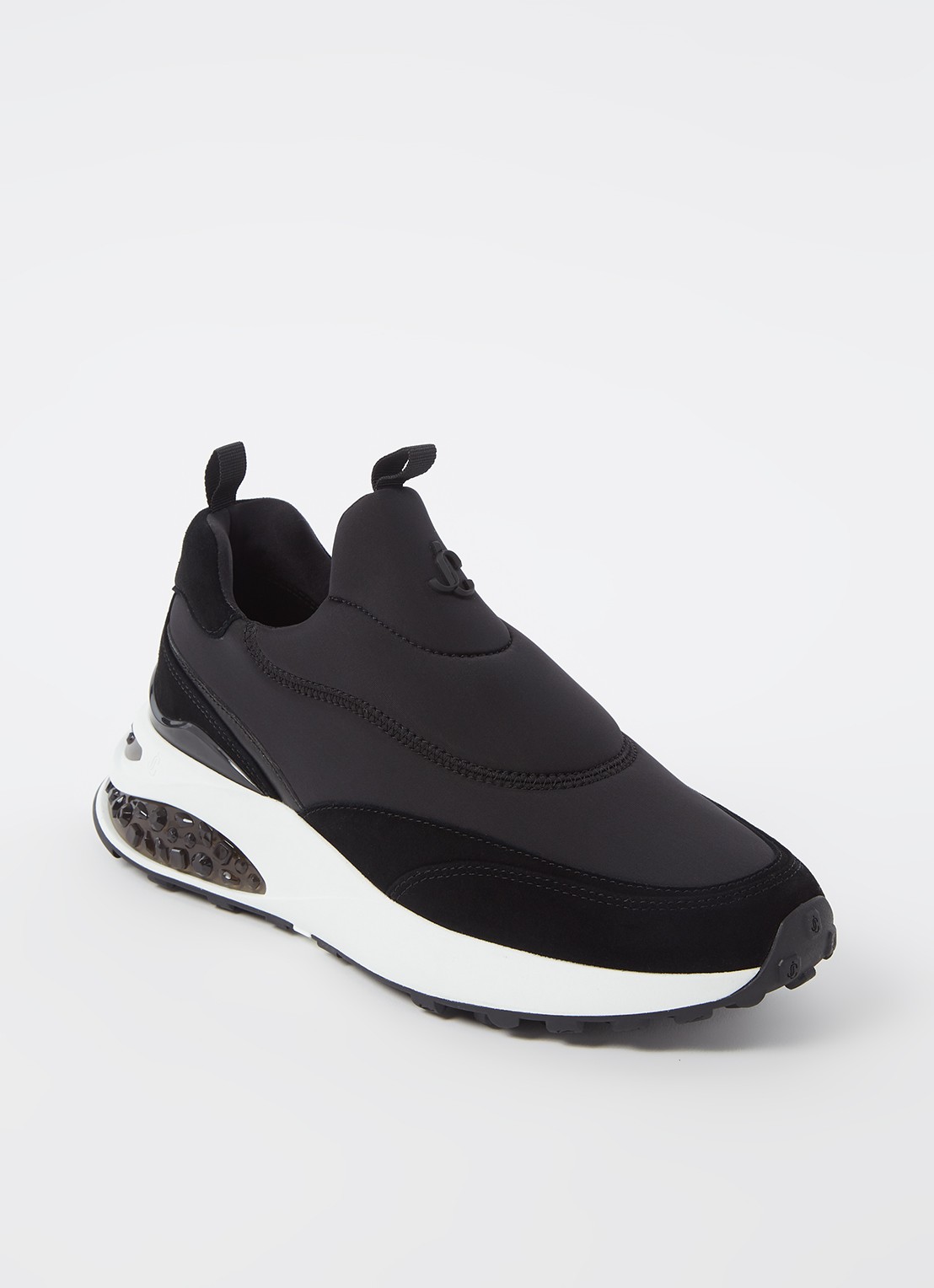 Jimmy Choo Memphis sneaker met suède details - voorkant 6 zwart