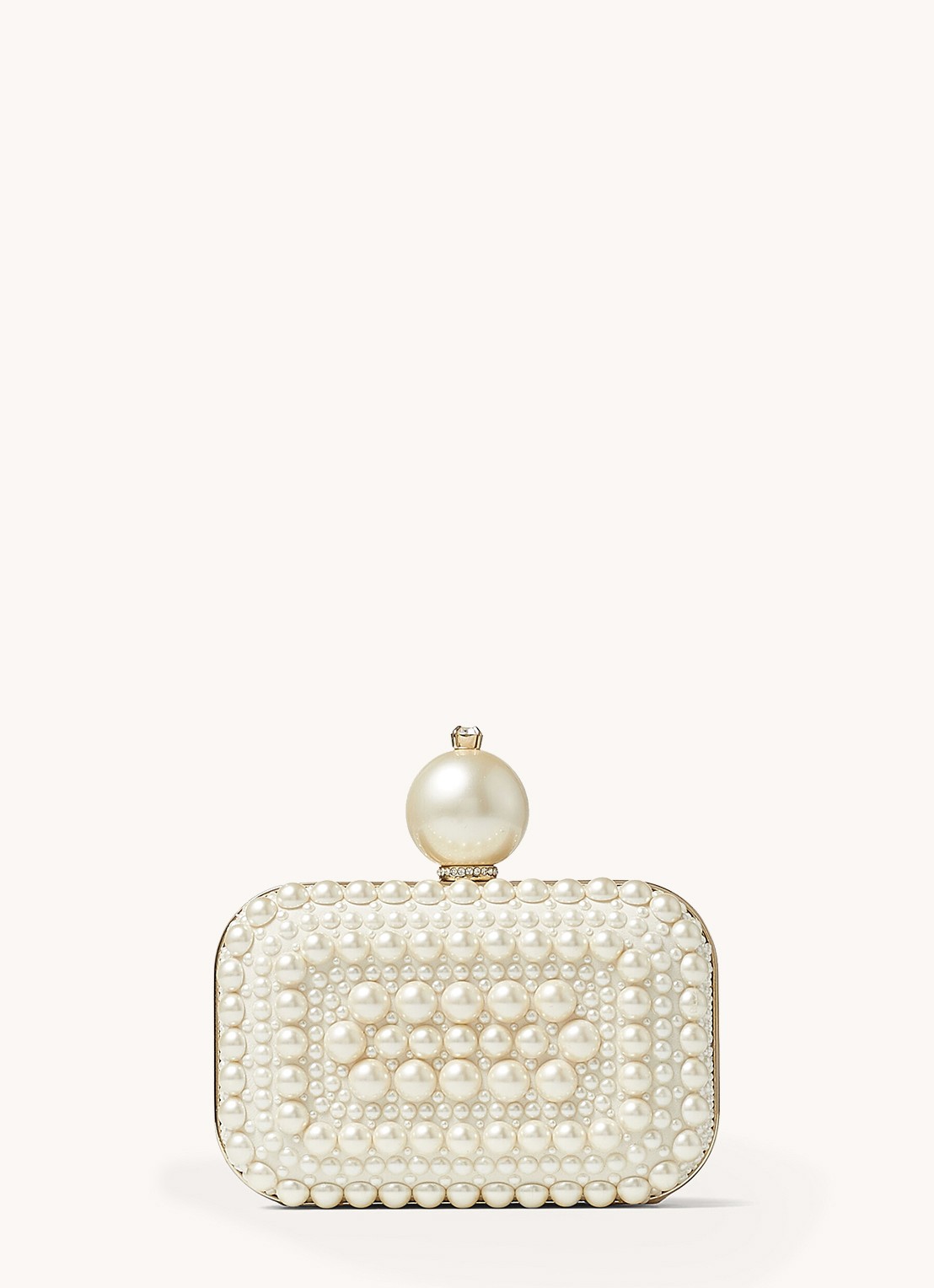 Jimmy Choo Micro Cloud clutch van geitenleer - detail 6 gebroken wit