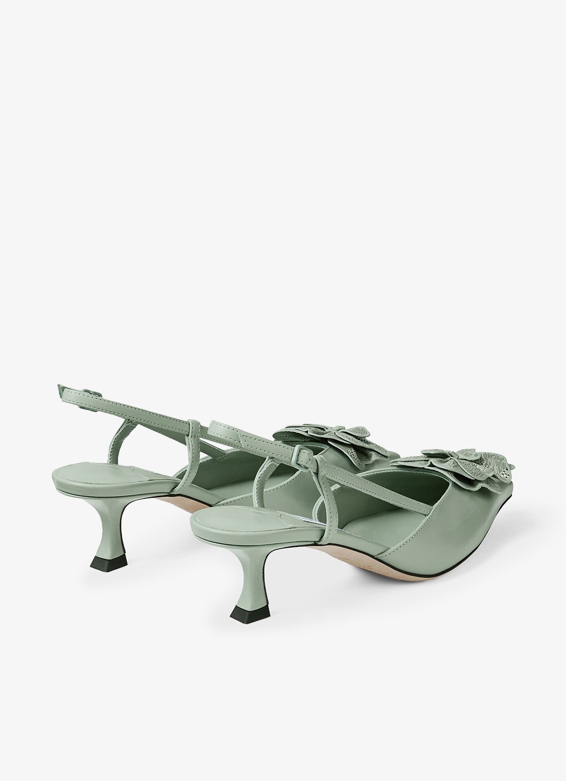Jimmy Choo Mimmi 50 slingback van lamsleer - achterkant 3 groen