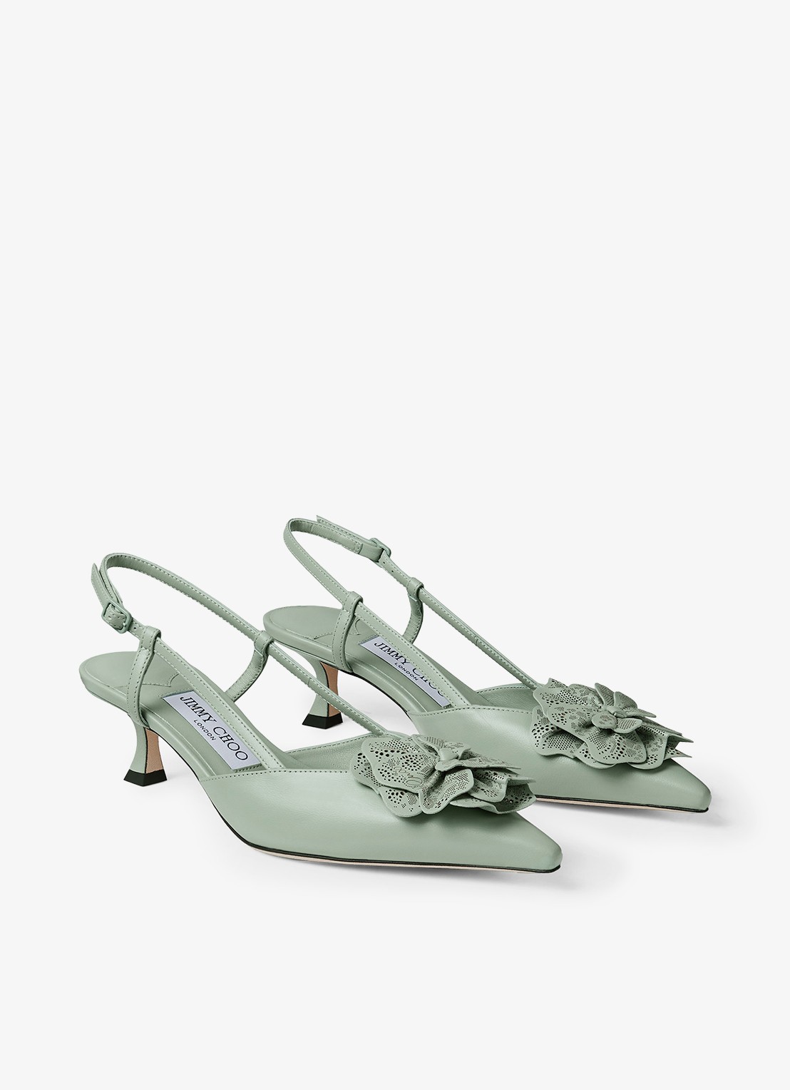 Jimmy Choo Mimmi 50 slingback van lamsleer - voorkant 5 groen