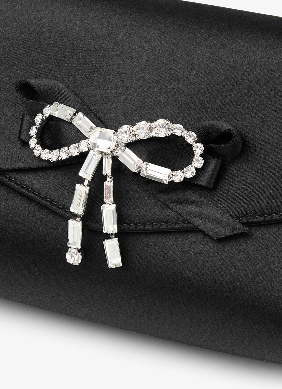 Jimmy Choo Mini Soft Bow crossbodytas van satijn - detail 5 zwart