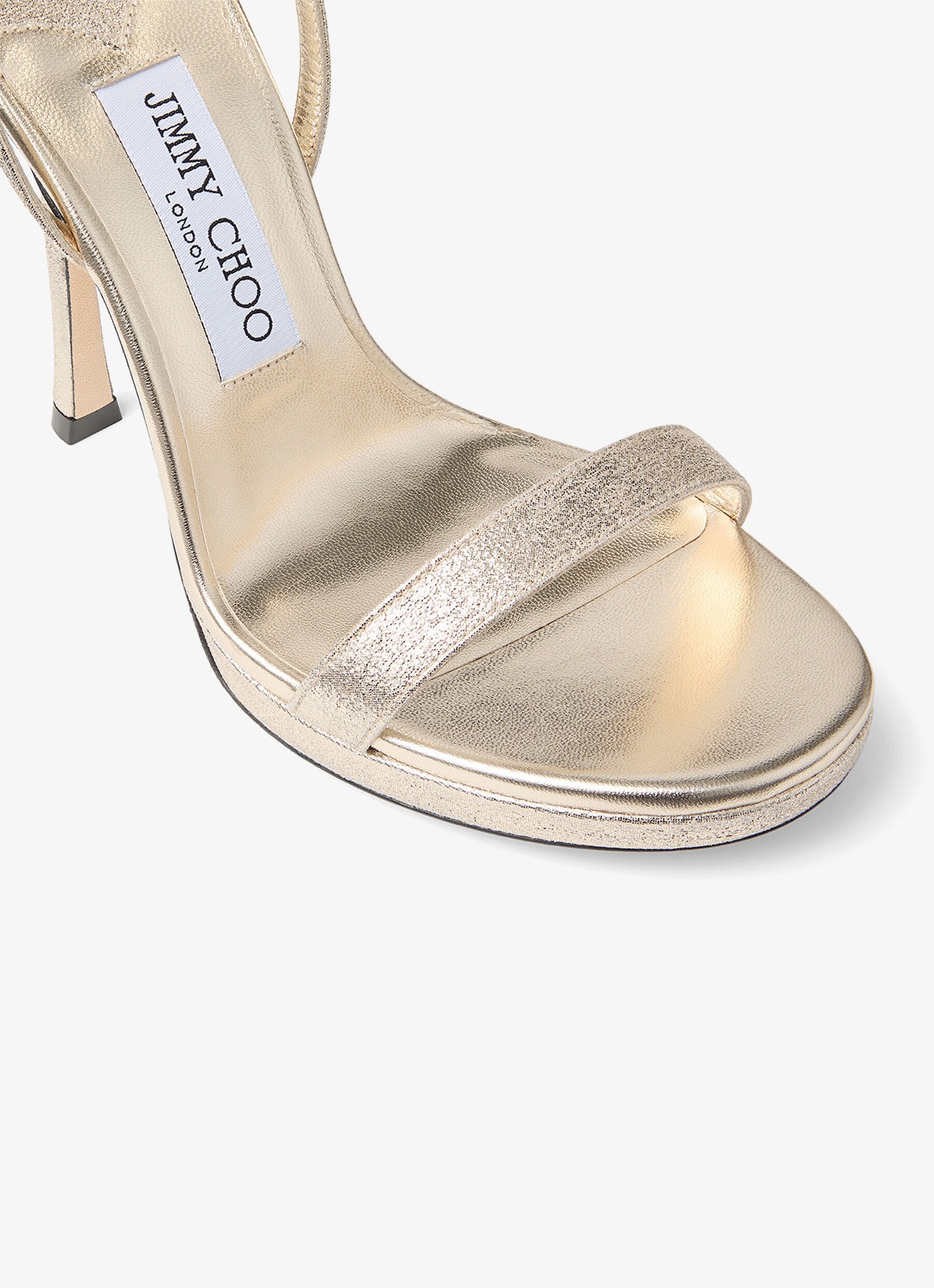 Jimmy Choo Moza/Pf 120 sandalette met metallic finish - detail 6 goud