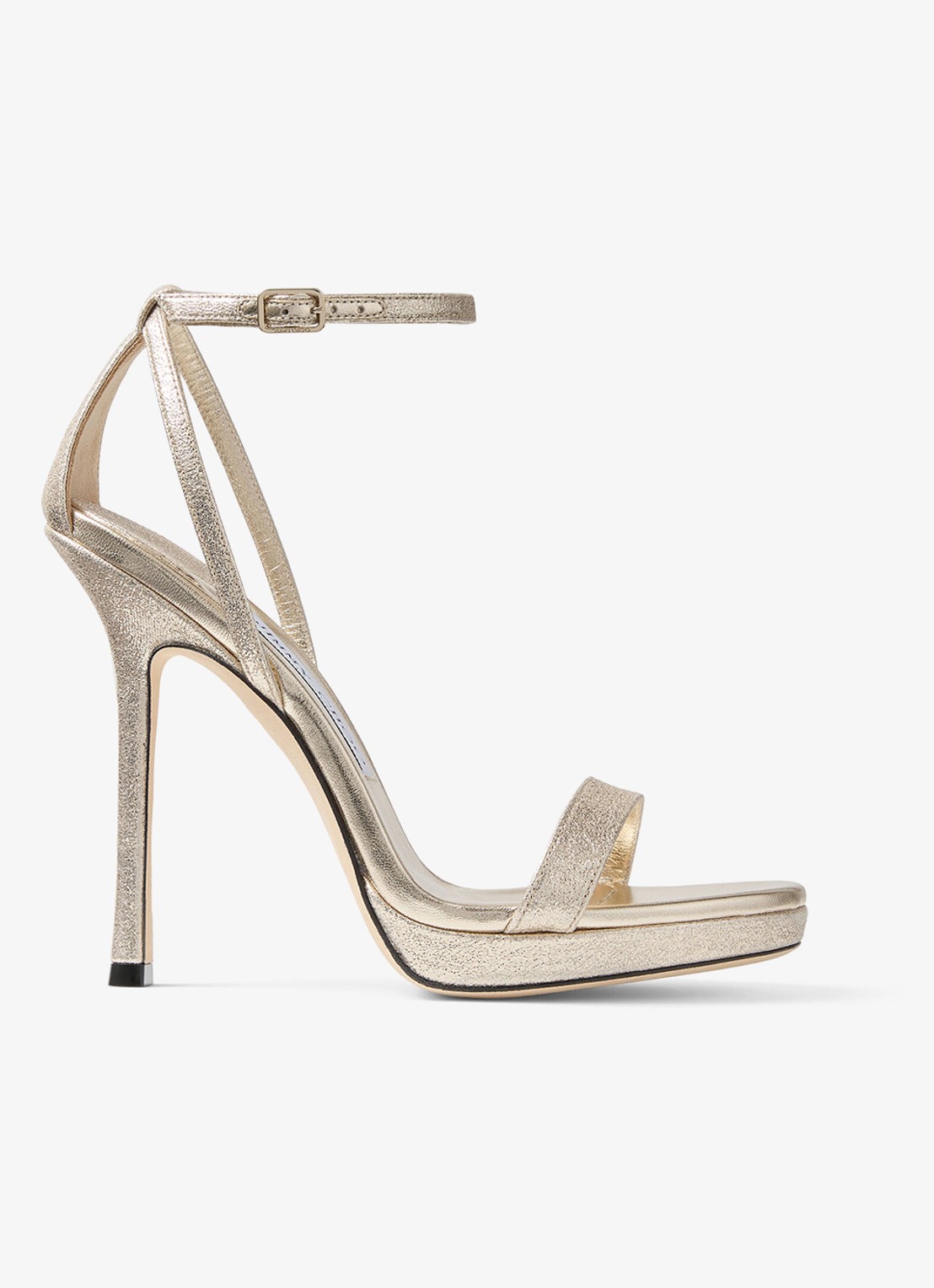 Jimmy Choo Moza/Pf 120 sandalette met metallic finish - voorkant goud