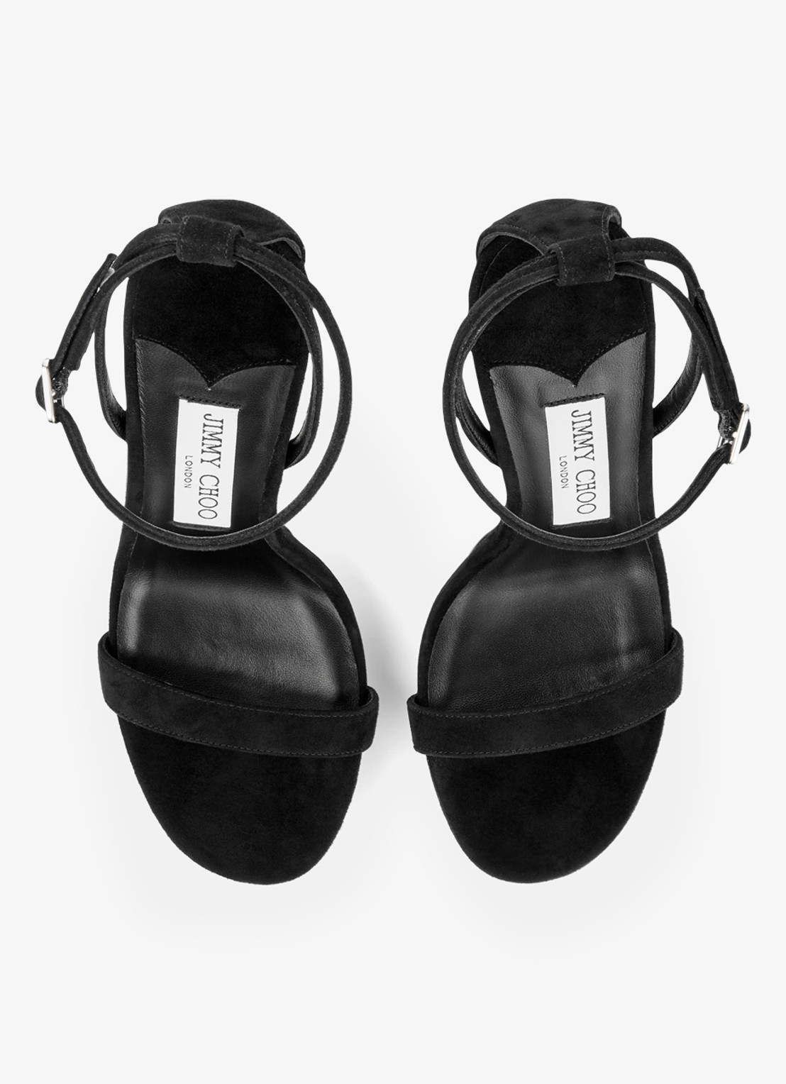 Jimmy Choo Moza/Pf 120 sandalette van geitensuède - detail zwart