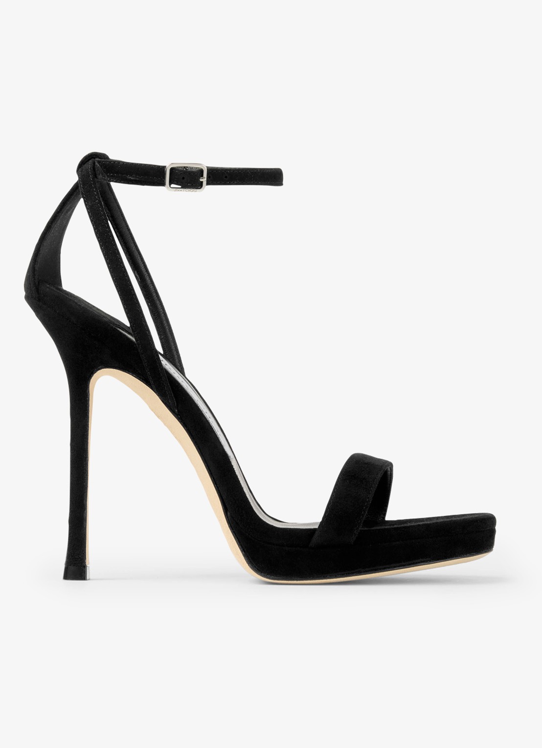 Jimmy Choo Moza/Pf 120 sandalette van geitensuède - voorkant 3 zwart