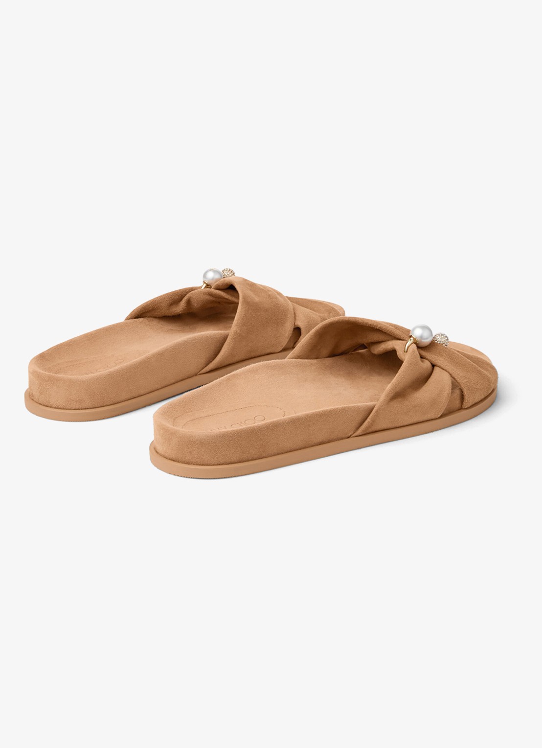 Jimmy Choo Rafi slipper van geitensuède - achterkant 3 lichtbruin