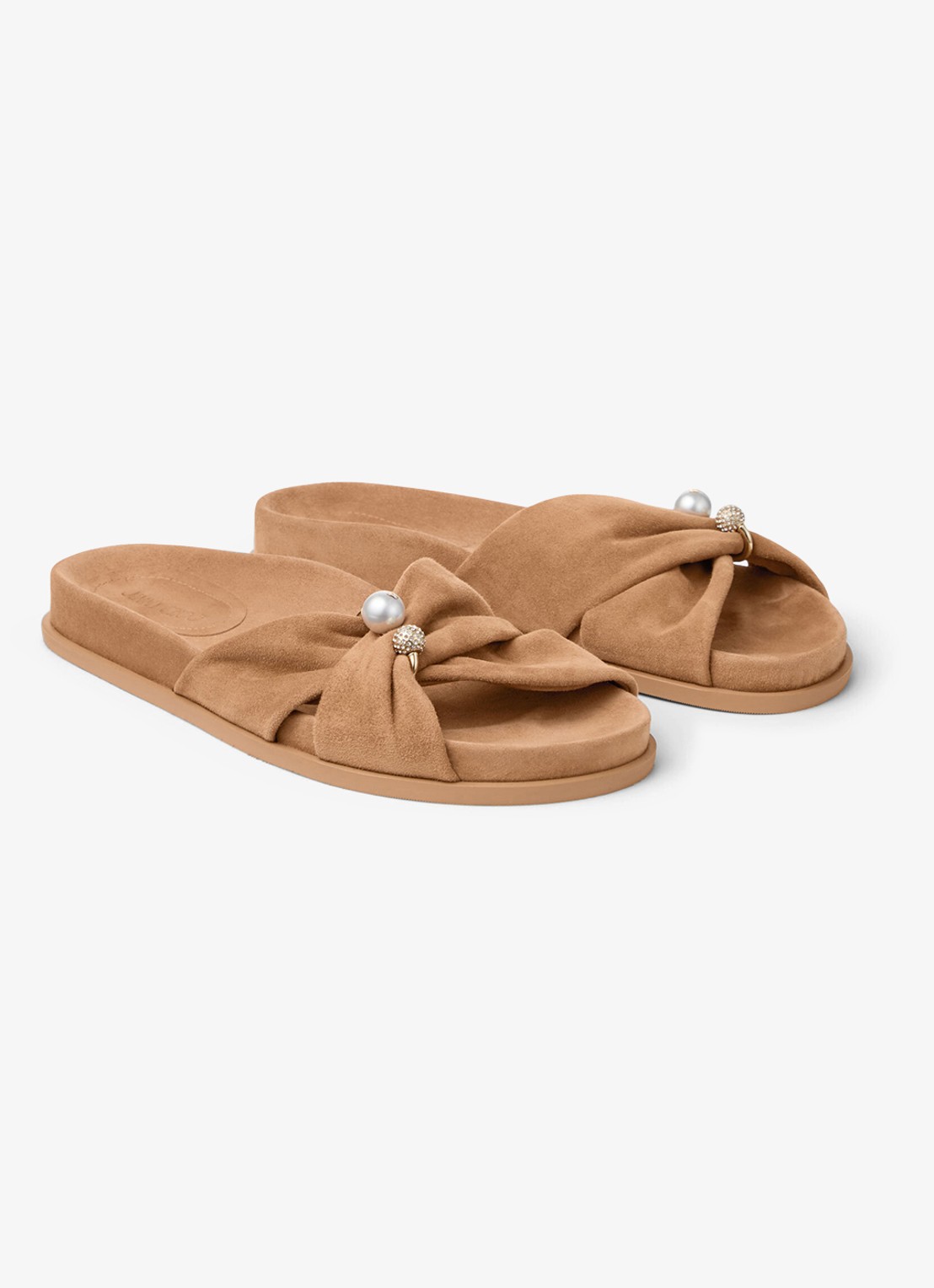 Jimmy Choo Rafi slipper van geitensuède - detail 4 lichtbruin