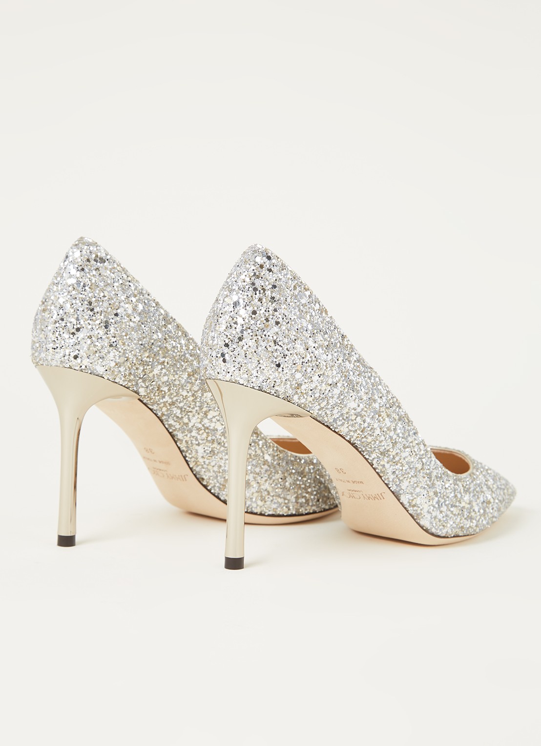 Jimmy Choo Romy pump met glitter details - detail 2 zilver