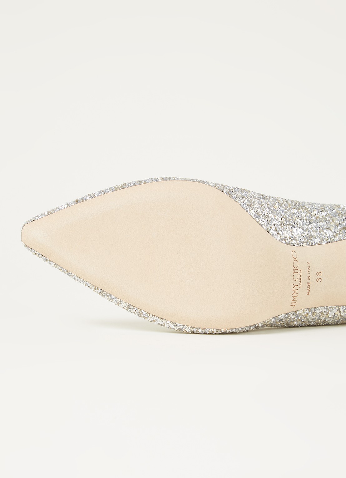 Jimmy Choo Romy pump met glitter details - detail 3 zilver