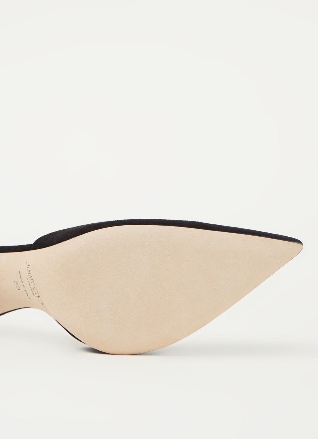 Jimmy Choo Saeda pump van suède met kristal - detail 3 zwart