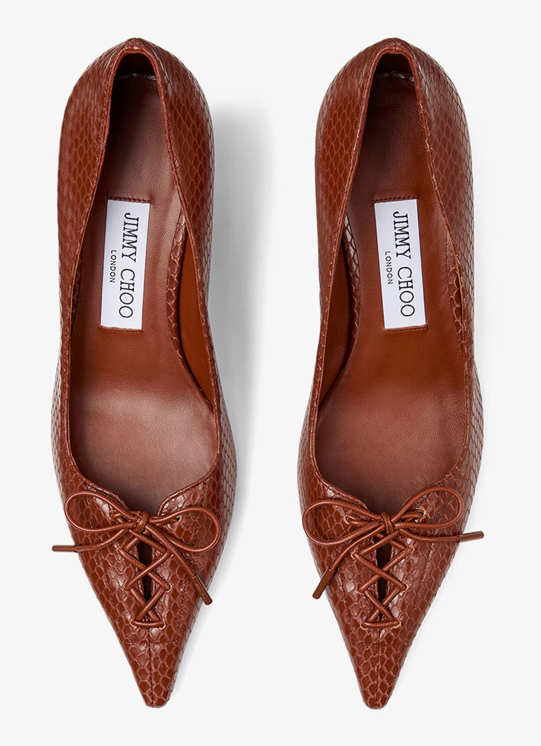 Jimmy Choo Scarlett 50 pump van kalfsleer - detail 4 cognac