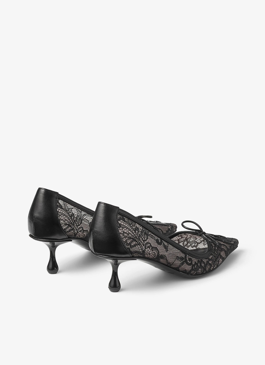 Jimmy Choo Scarlett 50 pump van kant met lamsleren details - achterkant 3 zwart