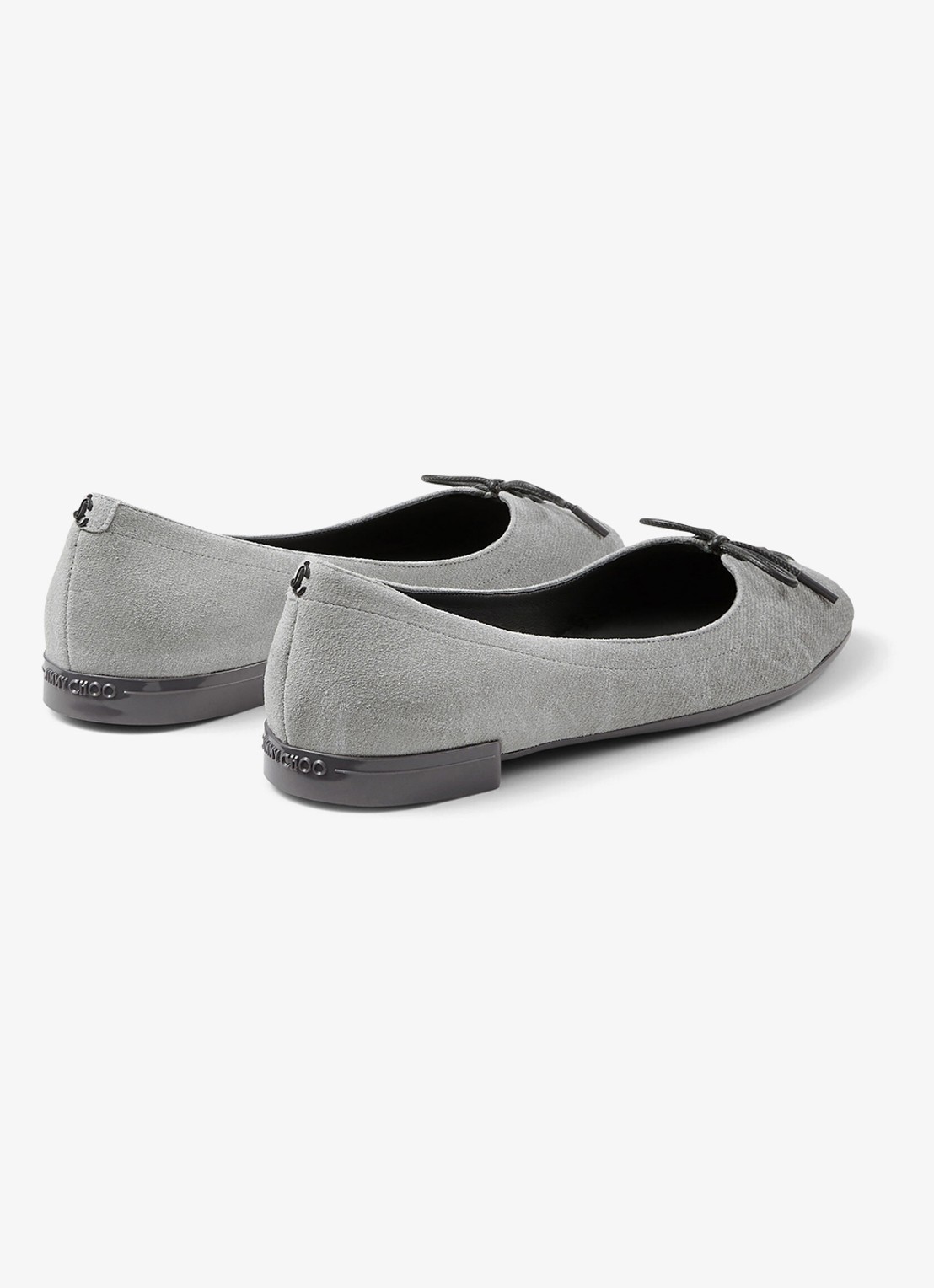 Jimmy Choo Scarlett ballerina met strikdetail - achterkant grijs