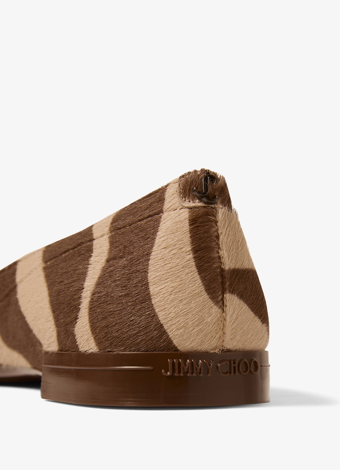 Jimmy Choo Scarlett ballerina van kalfsleer met ponyhair - detail 3 bruin