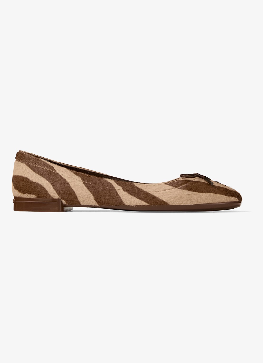 Jimmy Choo Scarlett ballerina van kalfsleer met ponyhair - voorkant 4 bruin