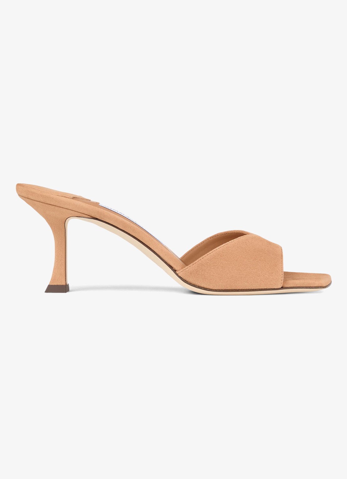 Jimmy Choo Skye 70 muiltje van geitensuède - voorkant lichtbruin
