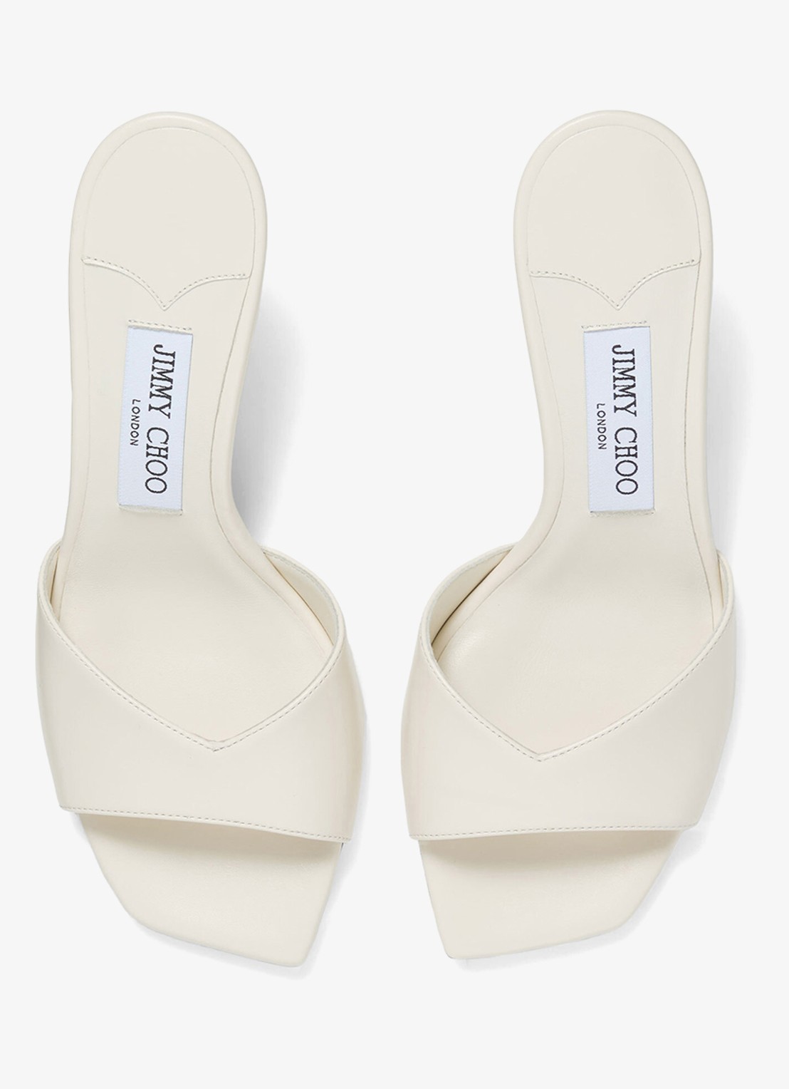 Jimmy Choo Skye 70 muiltje van kalfsleer - detail 2 gebroken wit