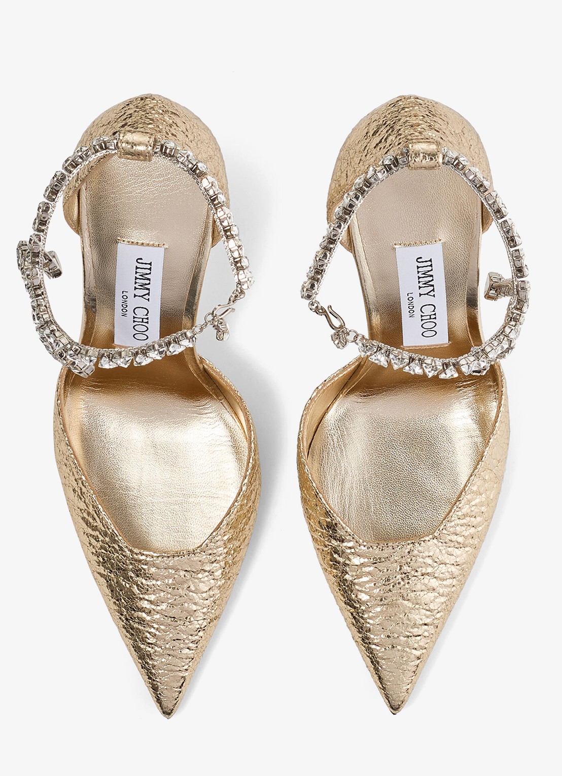Jimmy Choo Stevie 100 pump met metallic finish - detail 5 goud