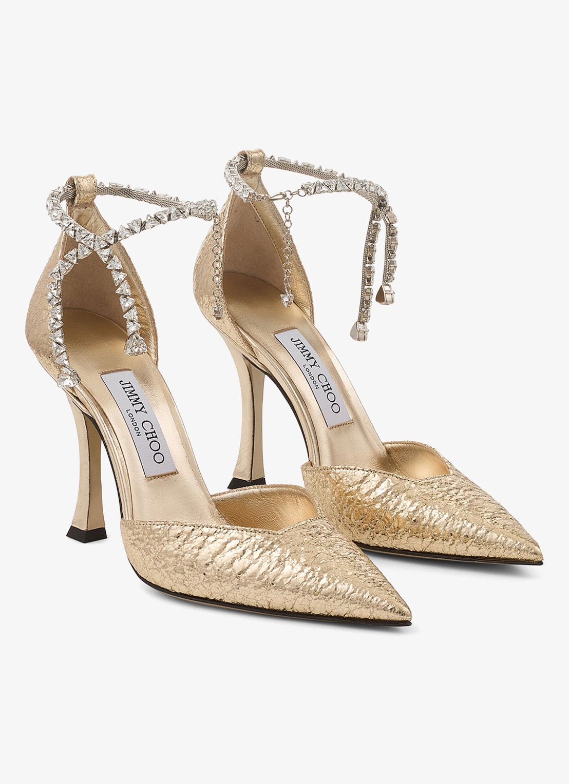 Jimmy Choo Stevie 100 pump met metallic finish - voorkant 3 goud