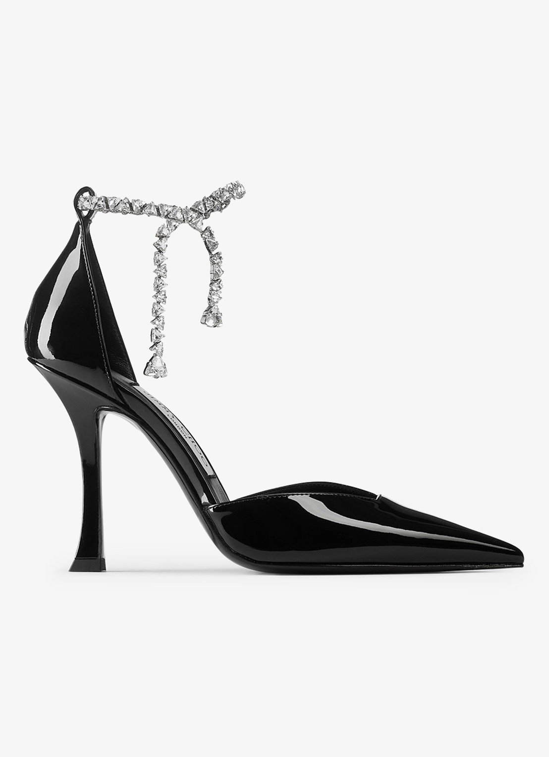 Jimmy Choo Stevie 100 pump van lakleer - voorkant zwart