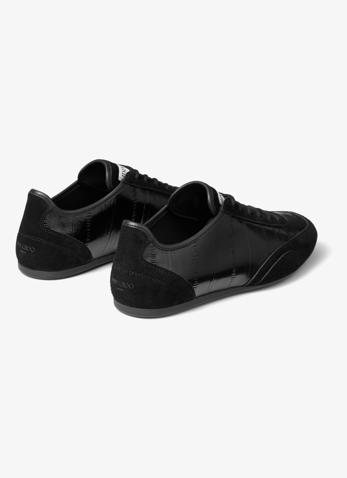 Jimmy Choo Sunny/F sneaker van leer met suède details - achterkant 3 zwart