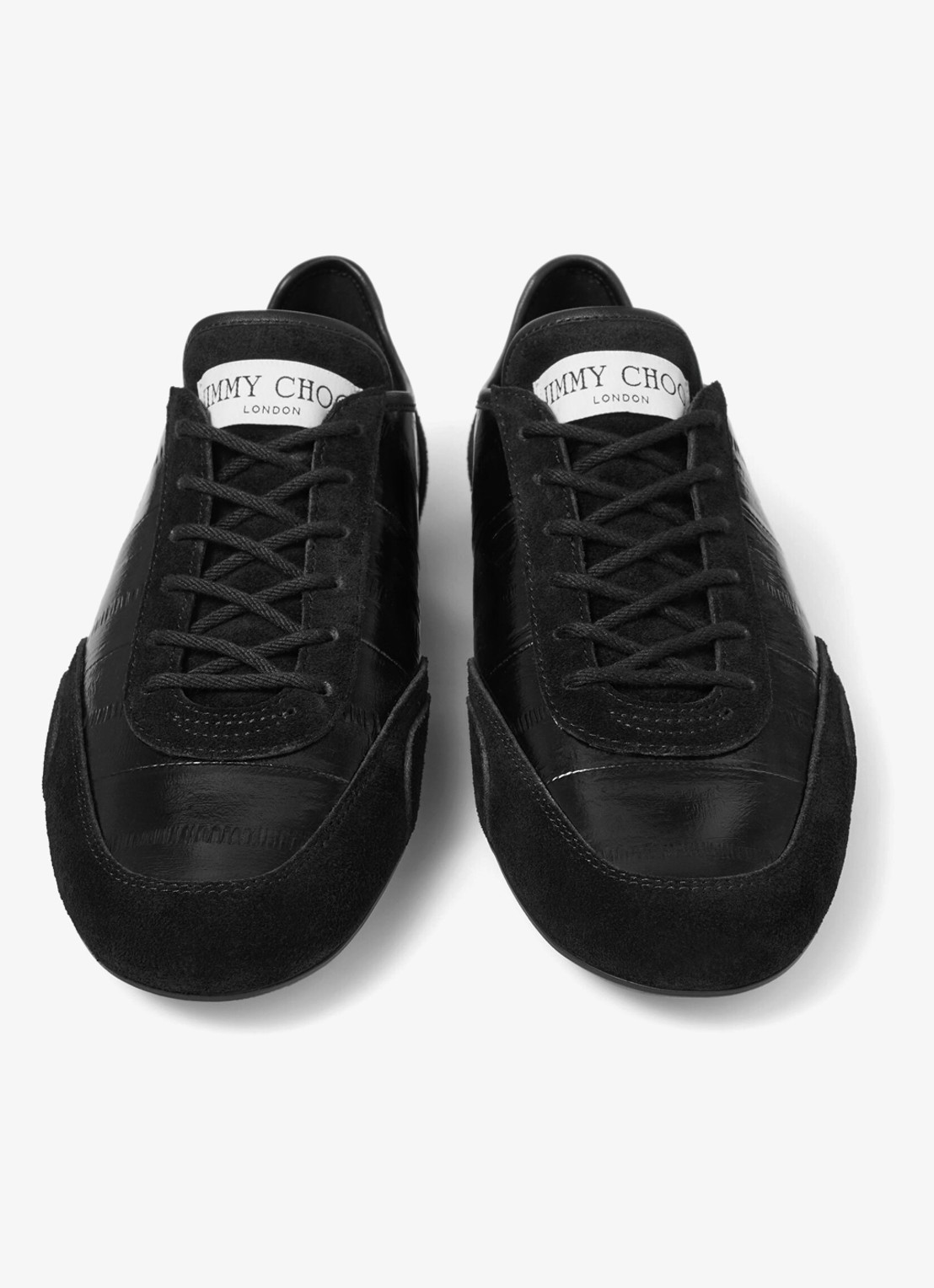 Jimmy Choo Sunny/F sneaker van leer met suède details - detail 4 zwart