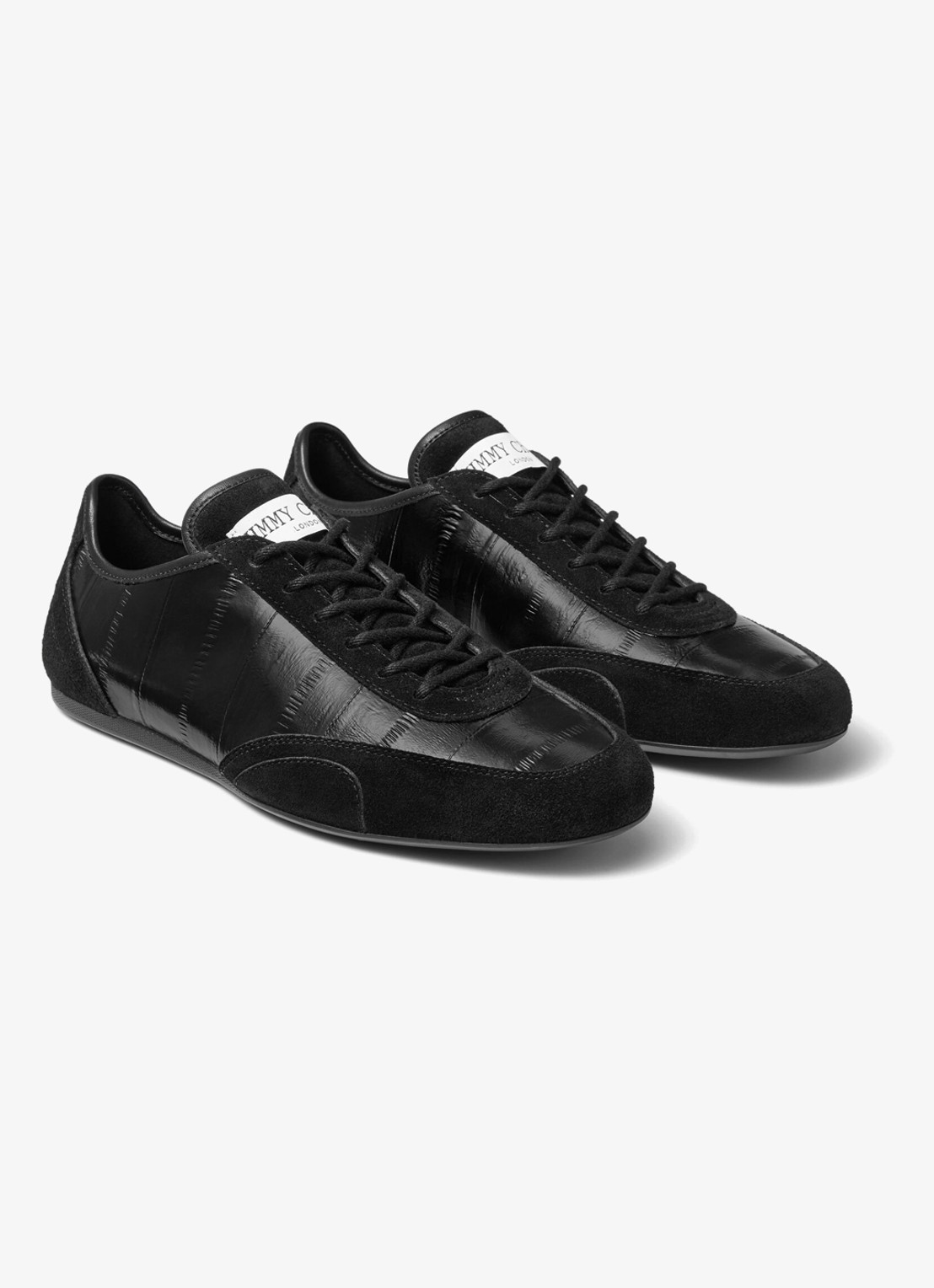 Jimmy Choo Sunny/F sneaker van leer met suède details - voorkant 2 zwart
