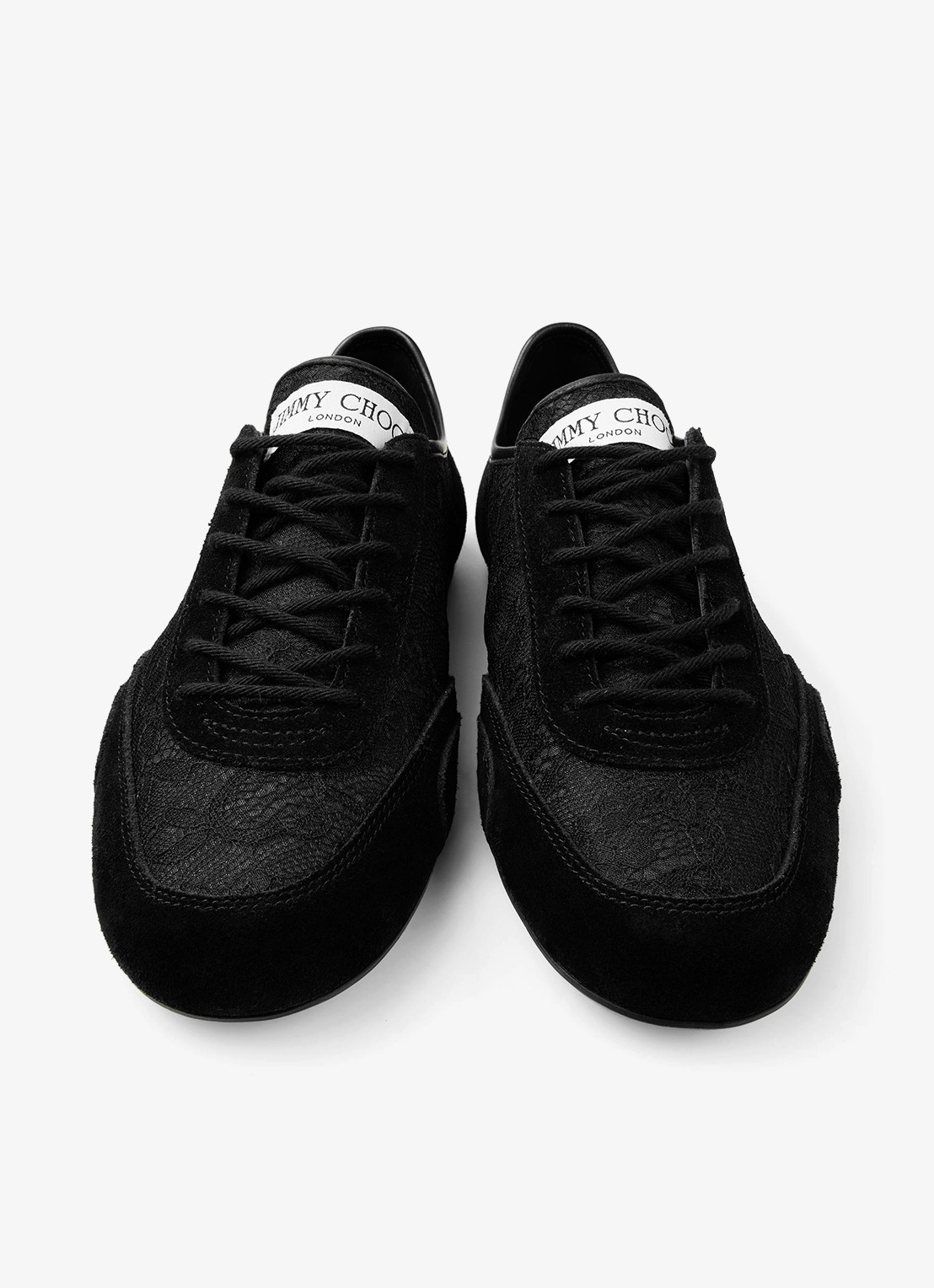 Jimmy Choo Sunny/F sneaker van suède met kanten details - detail 3 zwart
