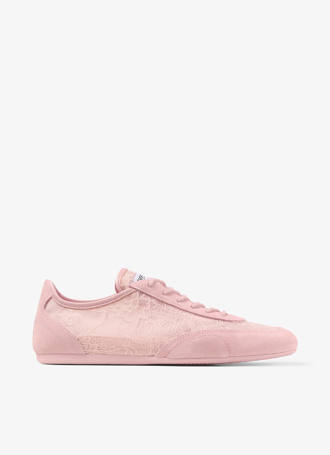 Jimmy Choo Sunny/F sneaker van suède met kanten details - voorkant 4 roze
