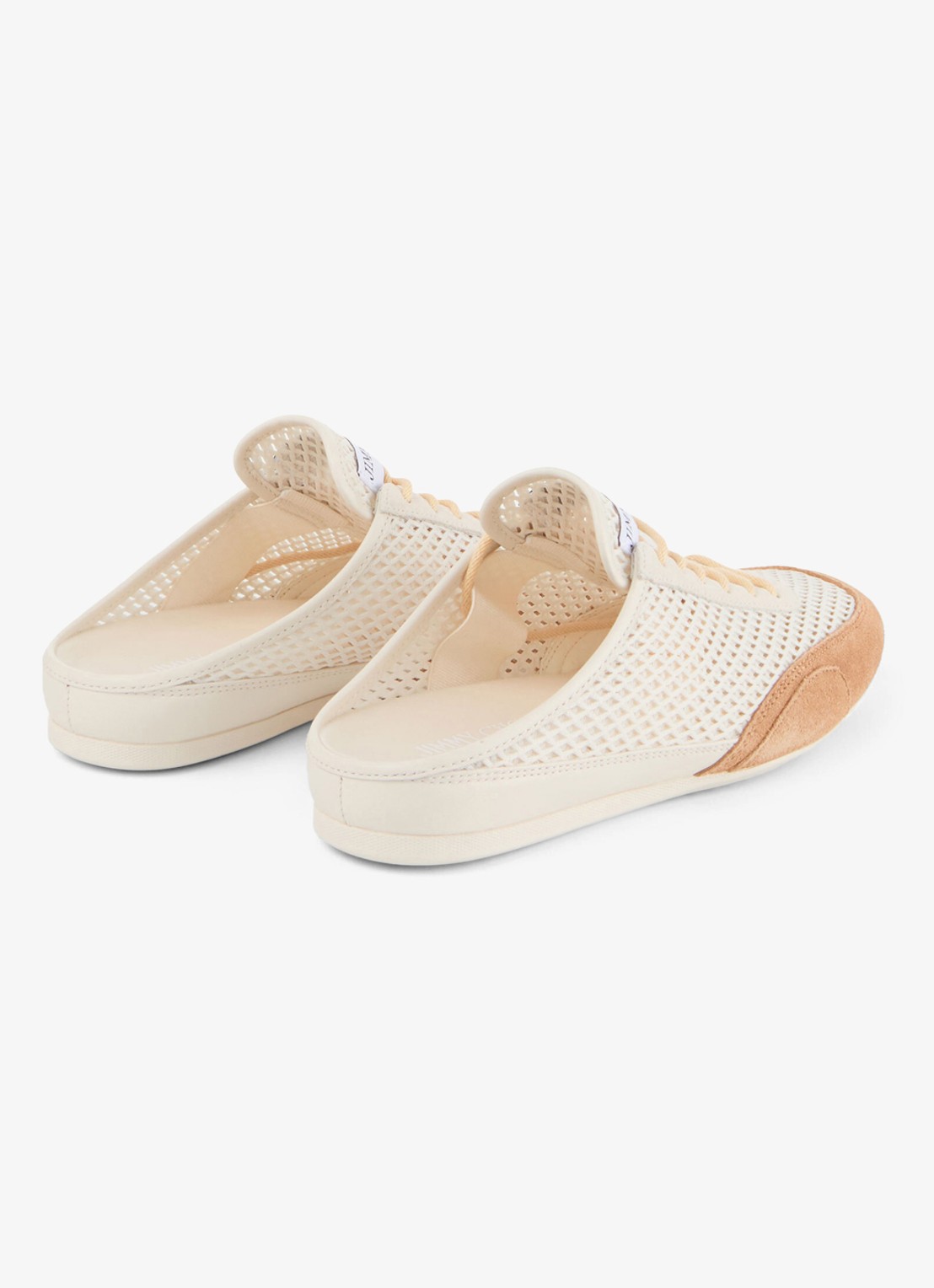 Jimmy Choo Sunny Mule/F muiltje met suède details - achterkant gebroken wit