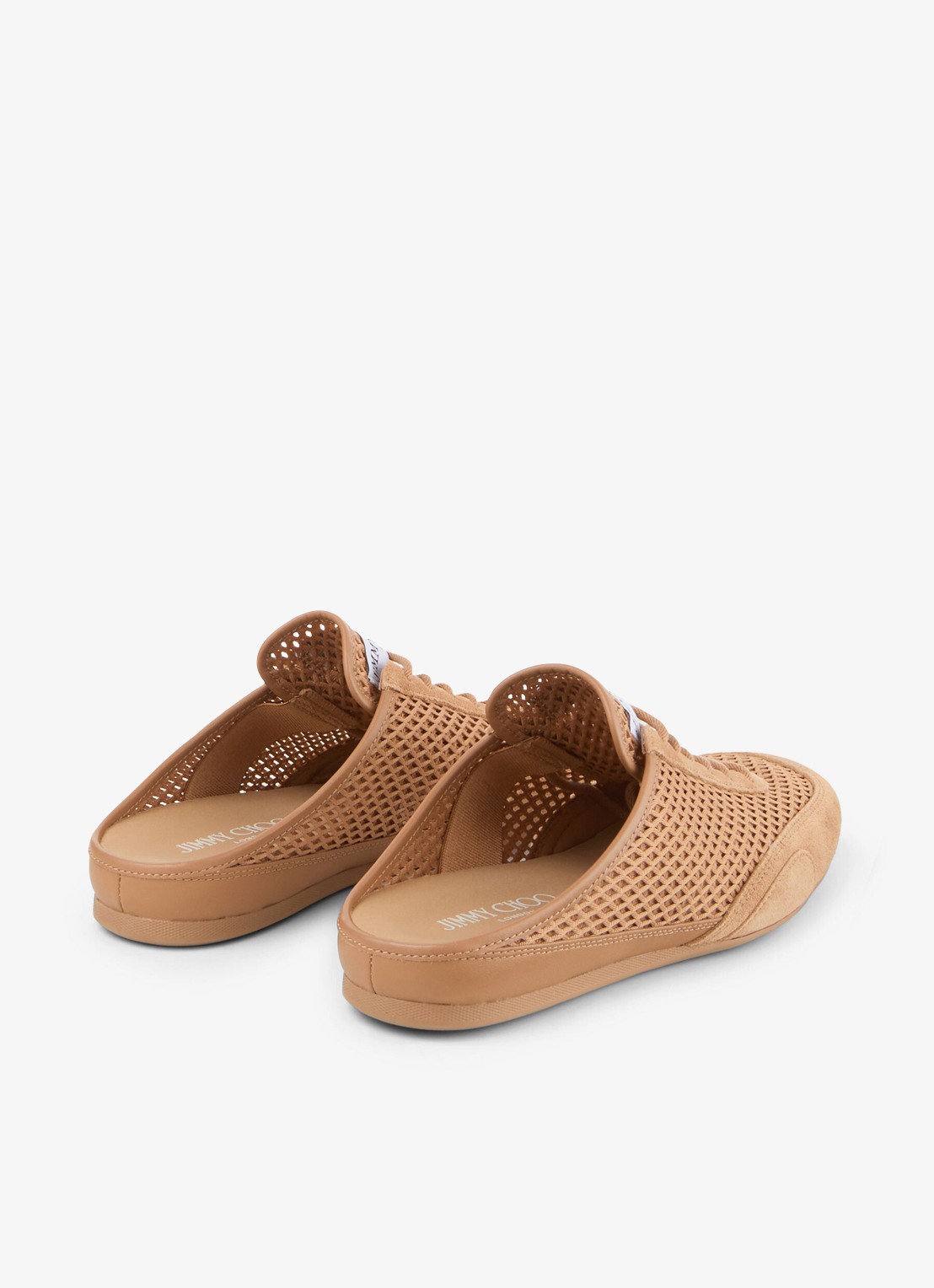 Jimmy Choo Sunny Mule/F muiltje met suède details - achterkant 6 lichtbruin