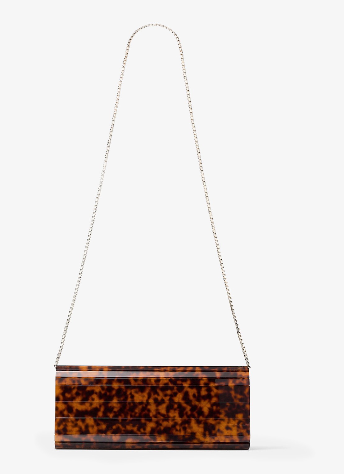 Jimmy Choo Sweetie Plexi clutch met afneembare schouderriem - achterkant 3 bruin