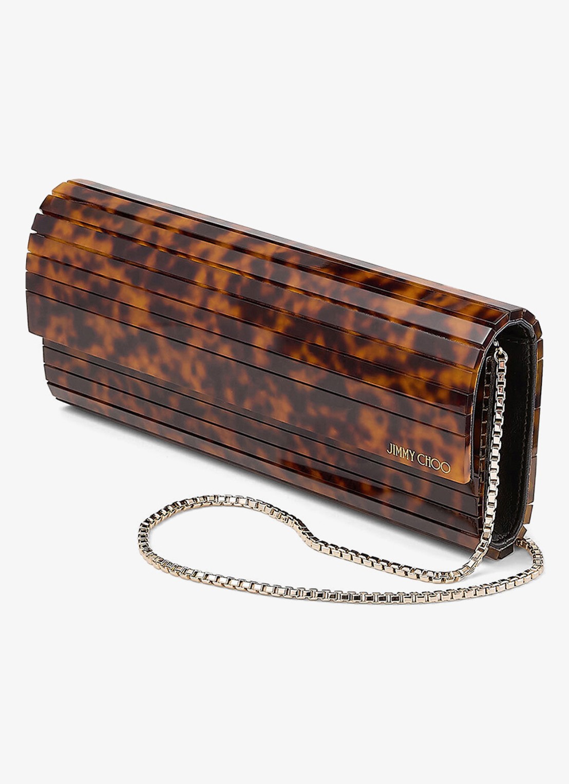 Jimmy Choo Sweetie Plexi clutch met afneembare schouderriem - detail 4 bruin