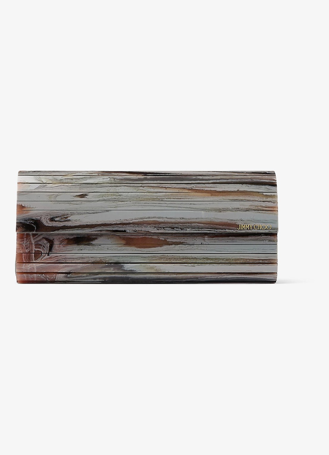 Jimmy Choo Sweetie Plexi clutch met afneembare schouderriem - voorkant 2 grijs