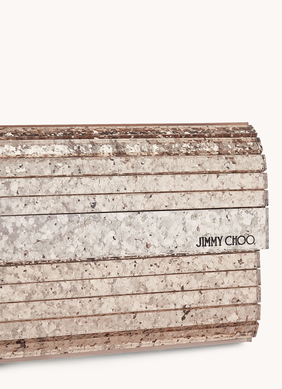 Jimmy Choo Sweetie Shadow clutch met lamsleren details - detail 4 roségoud