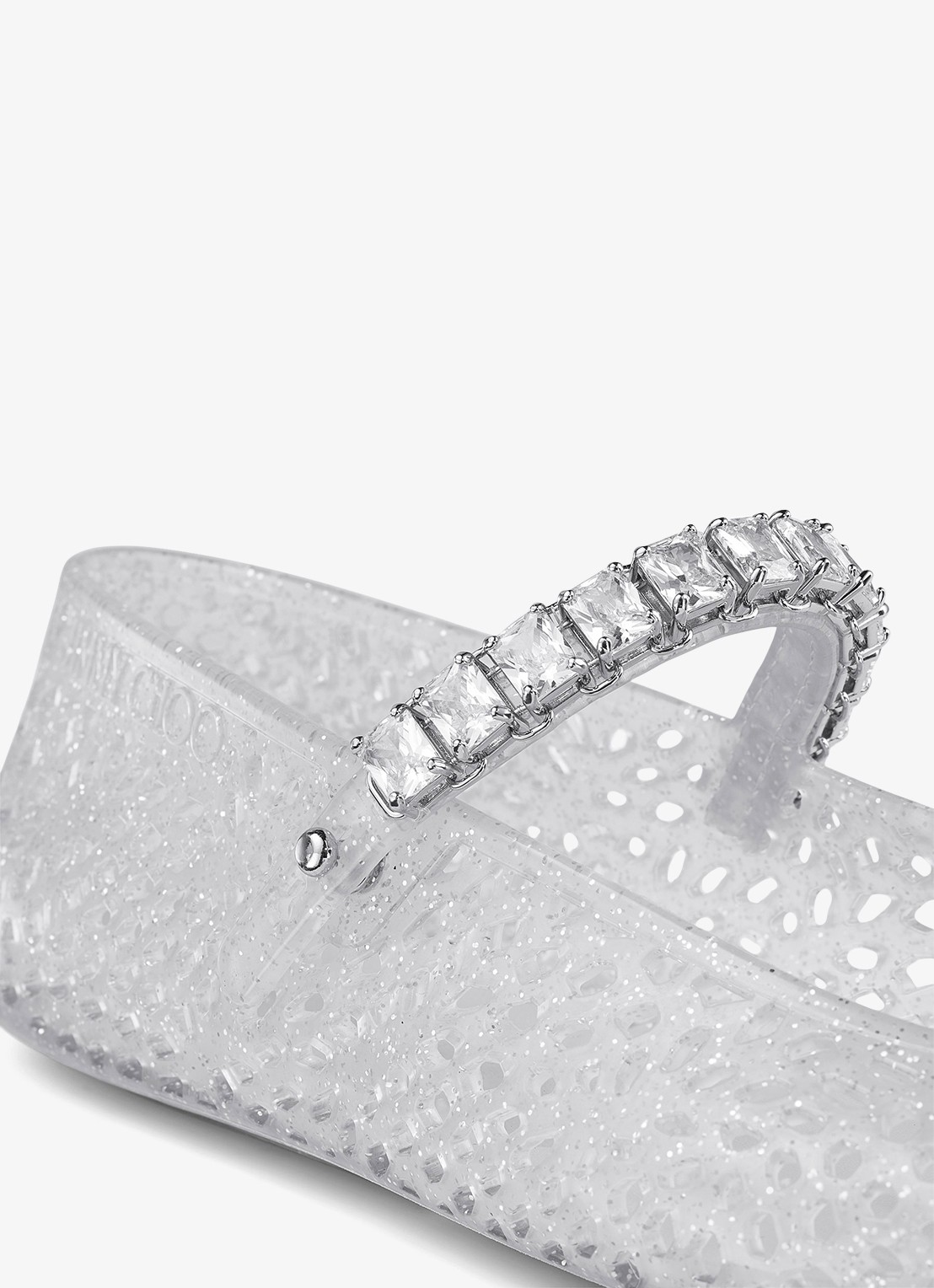 Jimmy Choo The Jelly ballerina met glitter - detail 2 zilver
