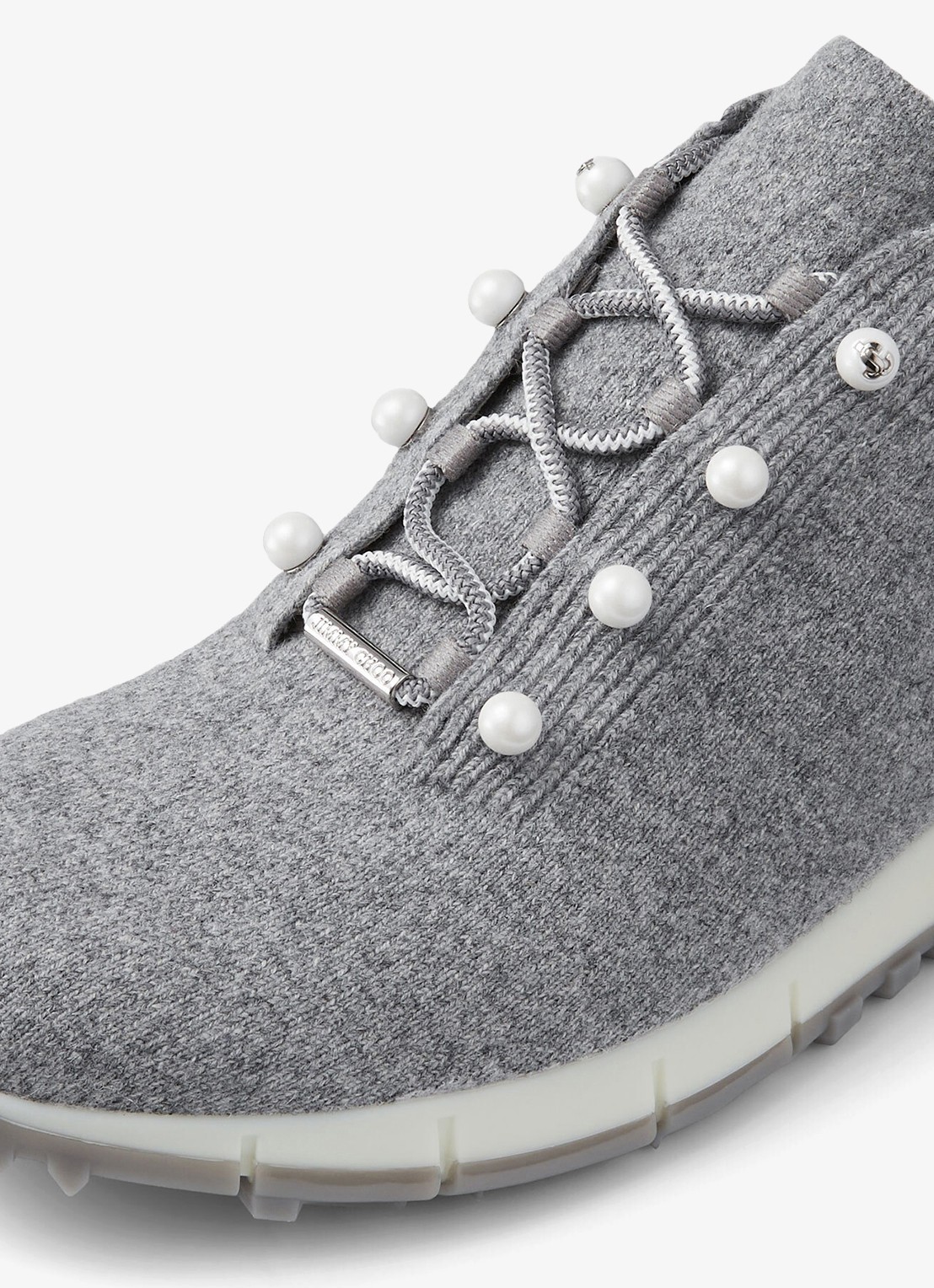 Jimmy Choo Veles sneaker in kasjmierblend - achterkant 6 grijsmele