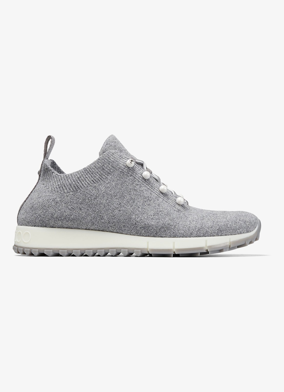 Jimmy Choo Veles sneaker in kasjmierblend - voorkant 4 grijsmele